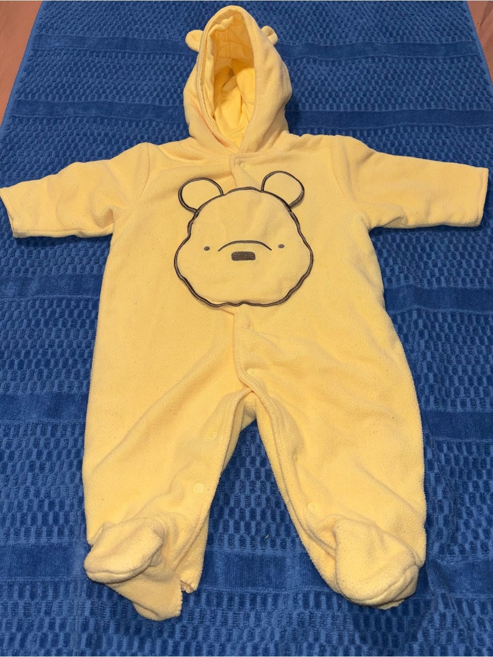Disney Yellow Hooded Bear Face Fleece One-Piece